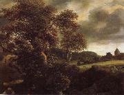 Jacob van Ruisdael, Hilly Landscape with a great oak and a Grainfield